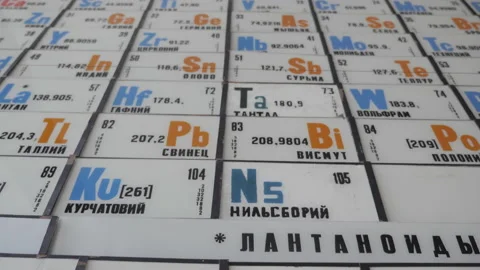 Periodic Table Of Chemistry Elements. Old School Classical Concept Stock Footage 231495652