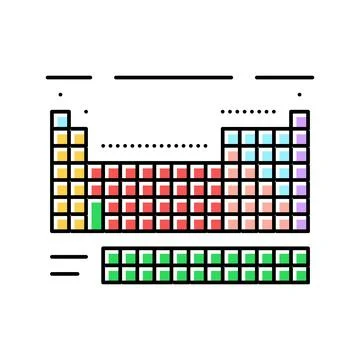 Periodic table color icon vector illustration Stock Illustration