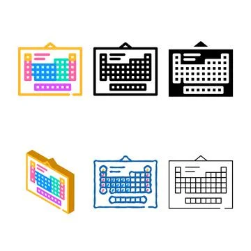 Periodic table color icon vector looks Stock Illustration