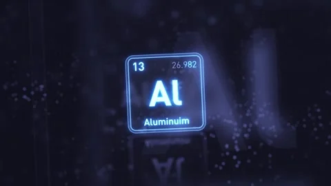 Periodic Table Element Aluminium Al Animation. Futuristic Minimal Design. 库存影片 335660048