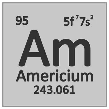 Periodic table element americium icon. Stock Illustration