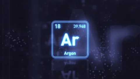 Periodic Table Element Argon Ar Animation. Modern and Minimal Design. Stockbeeldmateriaal 340225828
