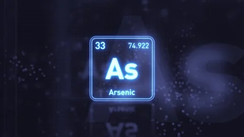 Periodic Table Element Arsenic As Animation. Futuristic Minimal Design. Video stock 335660052