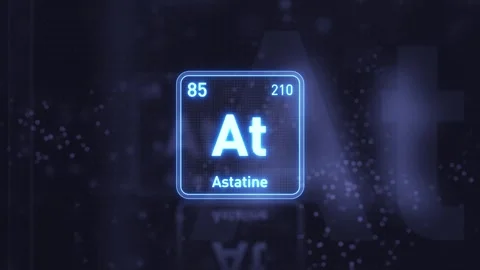 Periodic Table Element Astatine At Animation. Futuristic Minimal Design. 库存影片 335659725