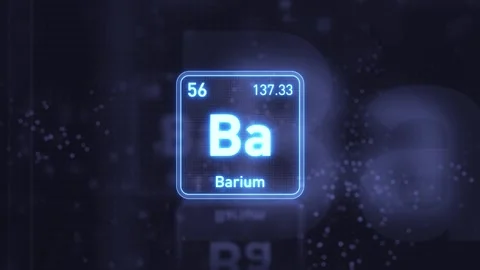 Periodic Table Element Barium Ba Animation. Futuristic Minimal Design. Видео 333459701