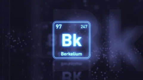 Periodic Table Element Berkelium Bk Animation. Modern and Minimal Design. Stock Footage 340460383