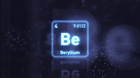 Periodic Table Element Beryllium Be Animation. Futuristic Minimal Design. Видео 333459718