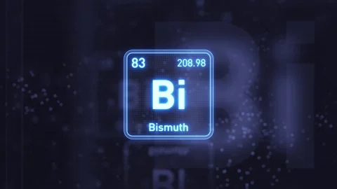 Periodic Table Element Bismuth Bi Animation. Futuristic Minimal Design. Vídeos de archivo 335659726