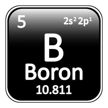 Periodic table element boron icon. Stock Illustration
