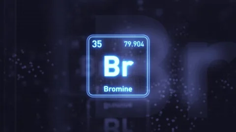 Periodic Table Element Bromine Br Animation. Futuristic Minimal Design. 스톡 동영상 335661045