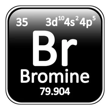 Periodic table element bromine icon. Stock Illustration