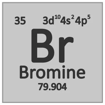 Periodic table element bromine icon. Stock Illustration