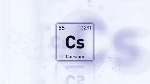 Periodic Table Element Caesium Cs Animation. Futuristic Minimal Design. Video stock 333459163