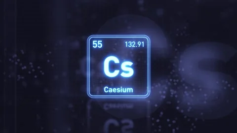 Periodic Table Element Caesium Cs Animation. Futuristic Minimal Design. Vídeo Stock 333459728