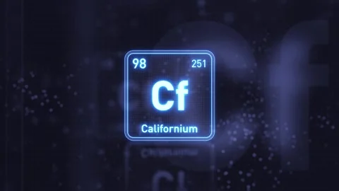 Periodic Table Element Californium Cf Animation. Modern and Minimal Design. Stock Footage 340460387