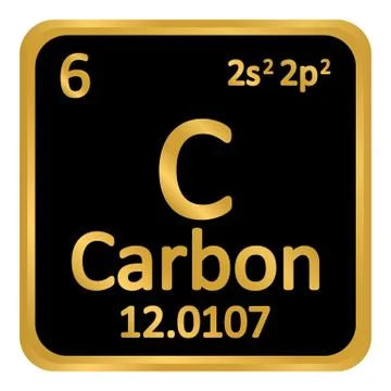 Periodic table element carbon icon. 스톡 일러스트