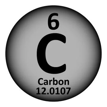 Periodic table element carbon icon. Stock Illustration