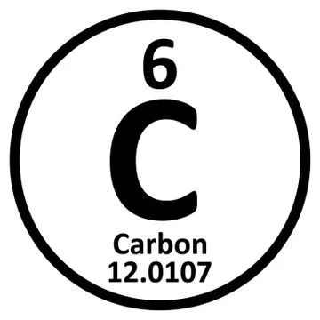 Periodic table element carbon icon. Stock Illustration