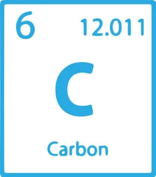 The periodic table element carbon icon isolated on white background Stock Illustration