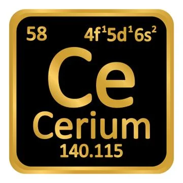 Periodic table element cerium icon. Stock Illustration