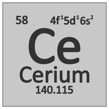 Periodic table element cerium icon. Stock Illustration