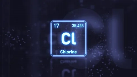 Periodic Table Element Chlorine Cl Animation. Futuristic Minimal Design. 库存影片 335659857