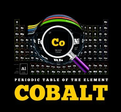 Periodic Table of the element. Cobalt, Co Stock Illustration