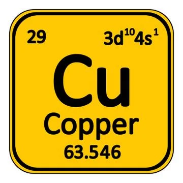 Periodic table element copper icon. 스톡 일러스트
