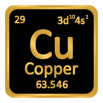 Periodic table element copper icon. 스톡 일러스트