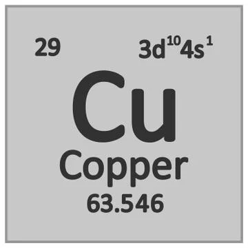 Periodic table element copper icon. 스톡 일러스트