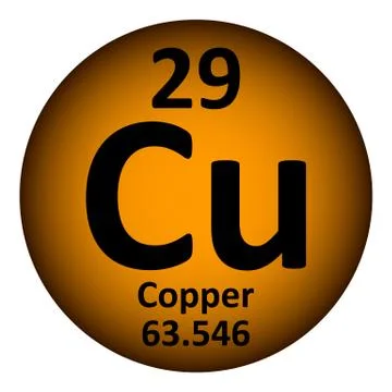 Periodic table element copper icon. 스톡 일러스트