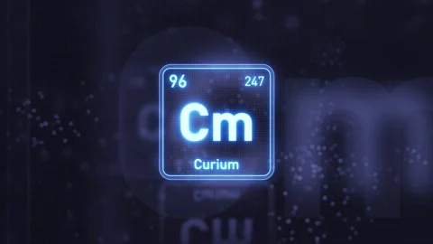 Periodic Table Element Curium Cm Animation. Modern and Minimal Design. Stock Footage 340460386