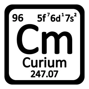 Periodic table element curium icon. Stock Illustration