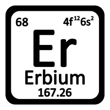Periodic table element erbium icon. Stock Illustration