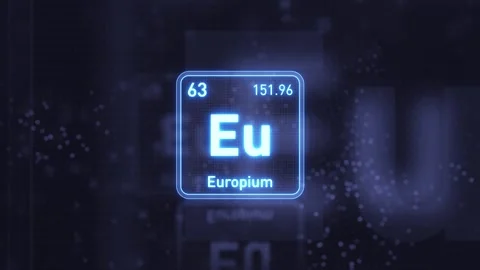 Periodic Table Element Europium Eu Animation. Modern and Minimal Design. Stock Footage 340367512