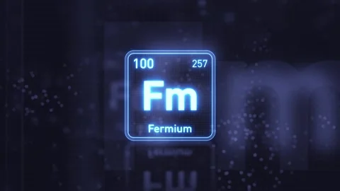 Periodic Table Element Fermium Fm Animation. Modern and Minimal Design. Stock Footage 340460388