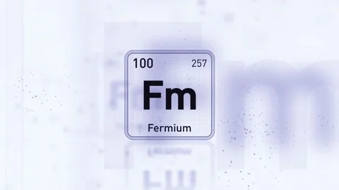 Periodic Table Element Fermium Fm Animation. Modern and Minimal Design. Stock Footage 340460401
