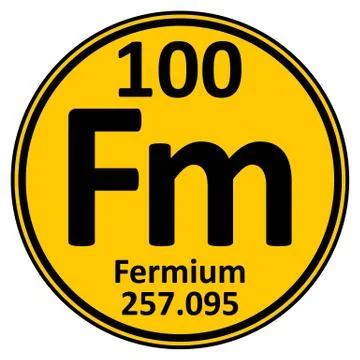 Periodic table element fermium icon. Illustrazione stock