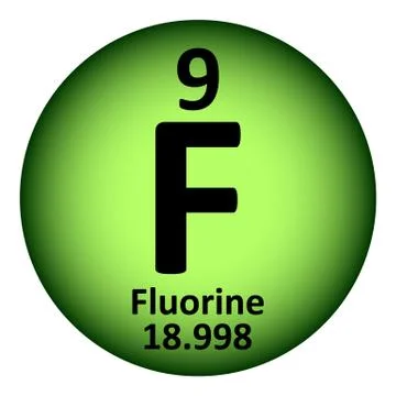 Periodic table element fluorine icon. Stock Illustration