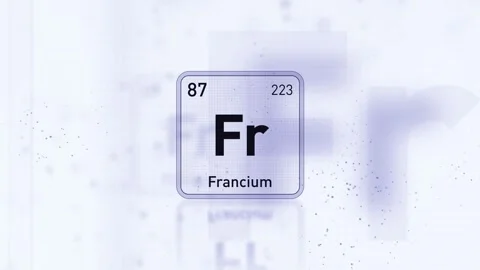 Periodic Table Element Francium Fr Animation. Futuristic Minimal Design. Vídeo Stock 333459165