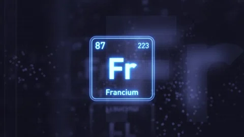 Periodic Table Element Francium Fr Animation. Futuristic Minimal Design. Видео 333459655