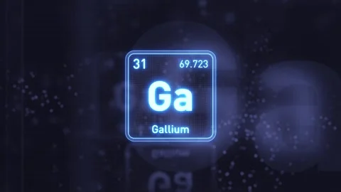 Periodic Table Element Gallium Ga Animation. Futuristic Minimal Design. Video stock 335659892