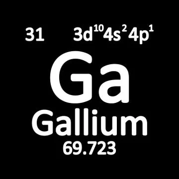 Periodic table element gallium icon. Stock Illustration