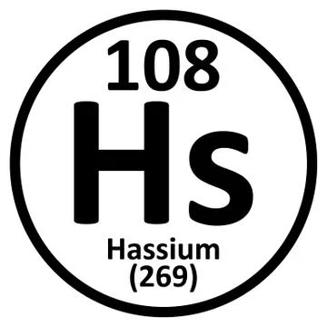 Periodic table element hassium icon. Stock Illustration