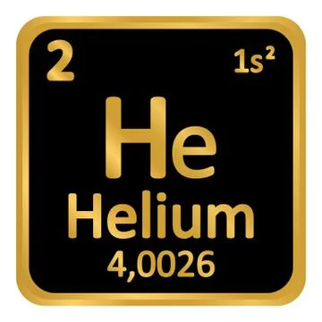 Periodic table element helium icon. Stock Illustration