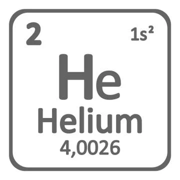 Periodic table element helium icon. Illustrazione stock