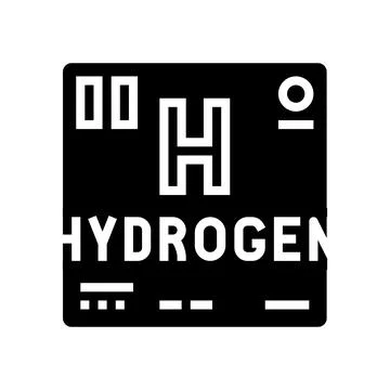 Periodic table element hydrogen glyph icon vector illustration 스톡 일러스트