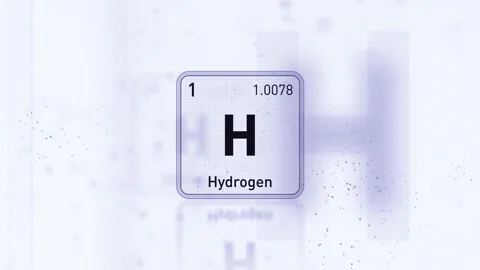 Periodic Table Element Hydrogen H Animation. Futuristic Minimal Design. Stock Footage 333459169