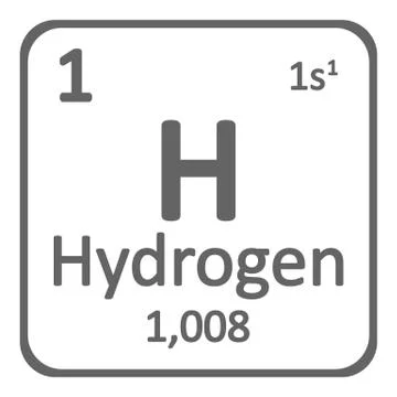 Periodic table element hydrogen icon. Stock Illustration