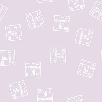 Periodic table element hydrogen line seamless pattern 스톡 일러스트